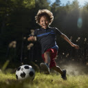 Boy Kick Soccer Ball in Sun Win  screen for extension Chrome web store in OffiDocs Chromium