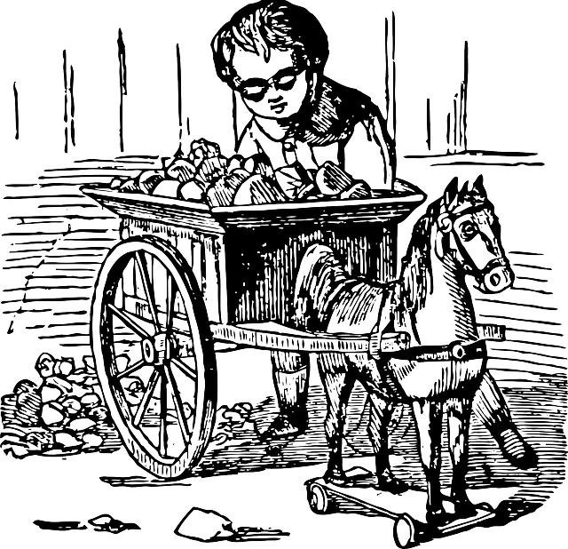Free download Boy Little Horse Cart - Free vector graphic on Pixabay free illustration to be edited with GIMP free online image editor