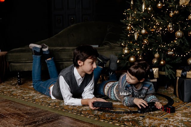 Free download boys kids christmas living room free picture to be edited with GIMP free online image editor