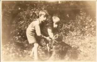 Free download Boys Playing With Their Dog (c 1900) ( Rubel Coll.) free photo or picture to be edited with GIMP online image editor