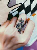 Free download Brass Leaf Branch Ring, Colorful Leaf Ring, Rhinestone Leaf Ring 20201211 free photo or picture to be edited with GIMP online image editor