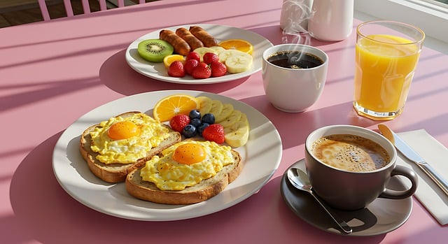 Free download breakfast toast eggs fruit free picture to be edited with GIMP free online image editor