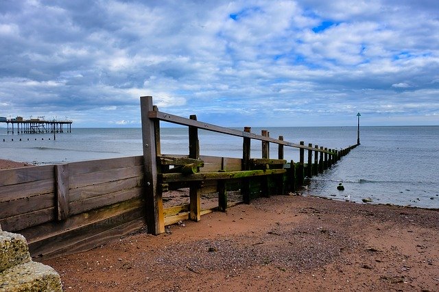 Free download Breakwater Beach Sea -  free photo or picture to be edited with GIMP online image editor