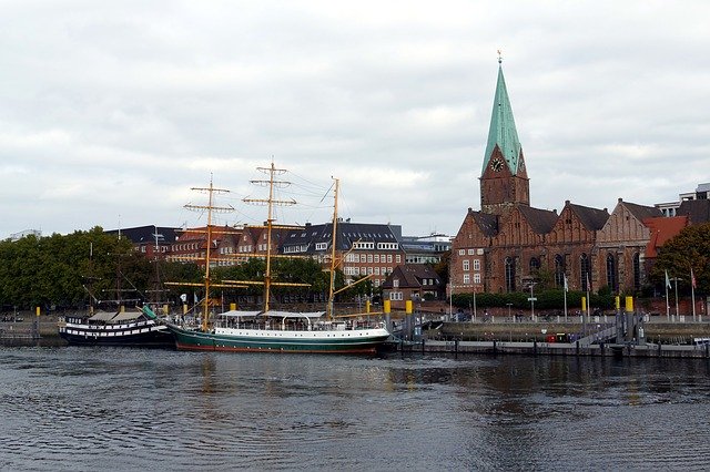 Free download Bremen Weser River -  free photo or picture to be edited with GIMP online image editor