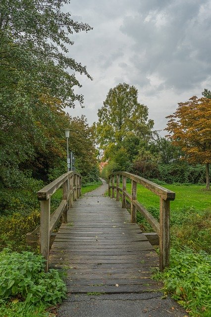 Free download Bridge Away Autumn Wooden -  free photo or picture to be edited with GIMP online image editor