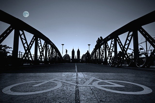 Free download Bridge Bike Human -  free photo or picture to be edited with GIMP online image editor