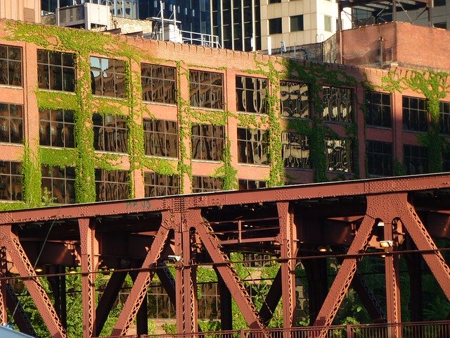 Free download Bridge Building Chicago -  free photo or picture to be edited with GIMP online image editor