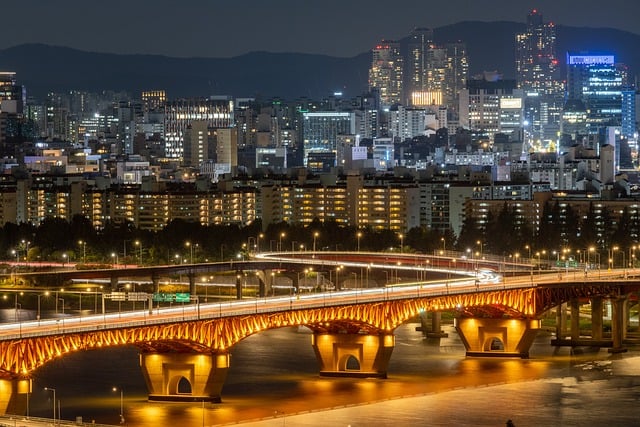 Free download bridge buildings city night view free picture to be edited with GIMP free online image editor