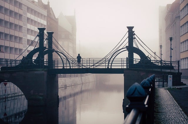 Free download bridge city fog mood winter free picture to be edited with GIMP free online image editor