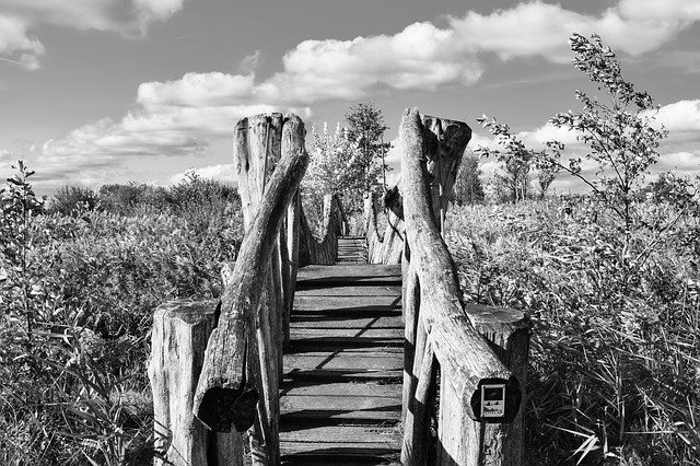 Free download Bridge Clouds Black White -  free photo or picture to be edited with GIMP online image editor