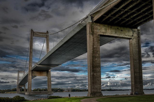 Free download bridge clouds sky street landscape free picture to be edited with GIMP free online image editor