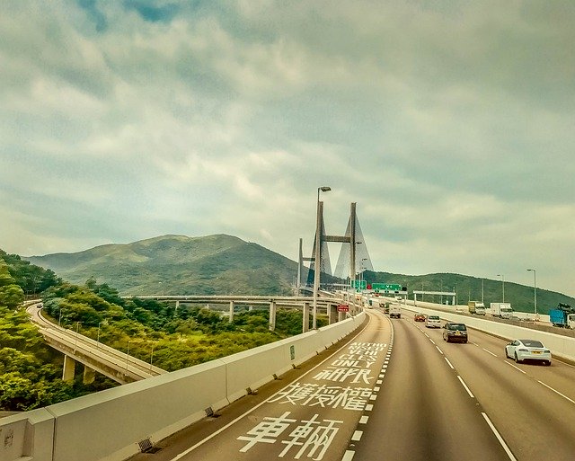 Download gratuito Bridge Highway Sky - foto o immagine gratuita da modificare con l'editor di immagini online di GIMP