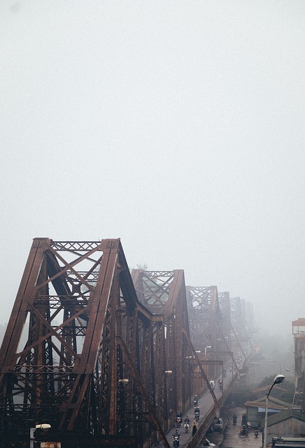 Бесплатно скачать мост железный туман металлическая конструкция бесплатное изображение для редактирования с помощью бесплатного онлайн-редактора изображений GIMP