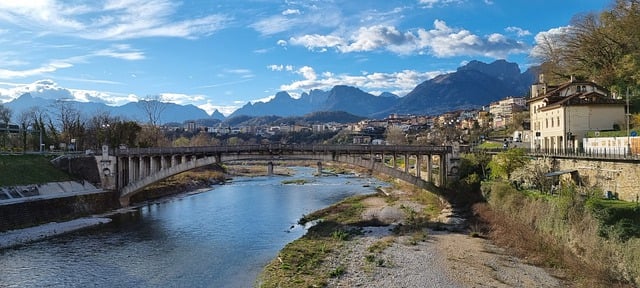 Free download bridge river belluno piave free picture to be edited with GIMP free online image editor