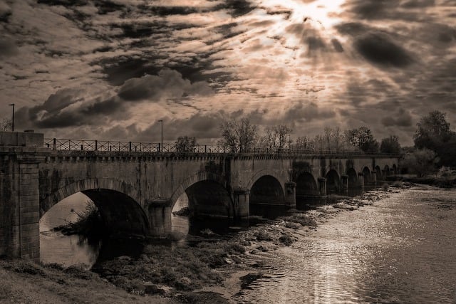 Free download bridge river sky landscape free picture to be edited with GIMP free online image editor