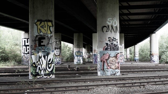 Free download Bridge Underpass Railroad Tracks -  free photo or picture to be edited with GIMP online image editor