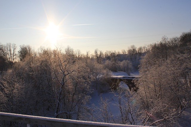 Free download Bridge Winter Morning Sun A -  free free photo or picture to be edited with GIMP online image editor