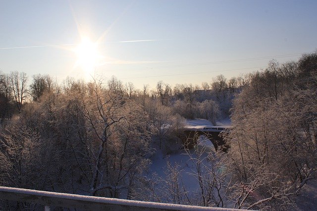 Libreng download Bridge Winter Morning Sun A - libreng libreng larawan o larawan na ie-edit gamit ang GIMP online na editor ng imahe