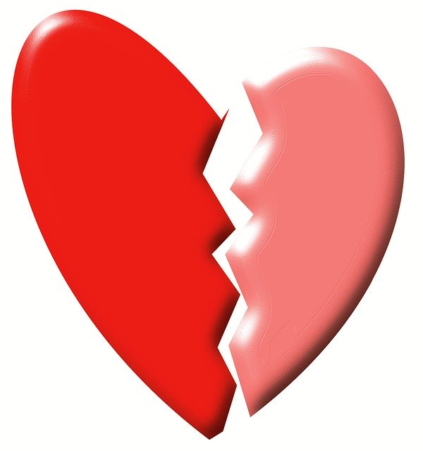 Free download Broken Heart Two Color -  free illustration to be edited with GIMP free online image editor