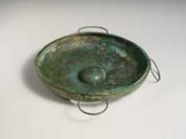 Free download Bronze phiale (libation bowl) with four swinging handles free photo or picture to be edited with GIMP online image editor