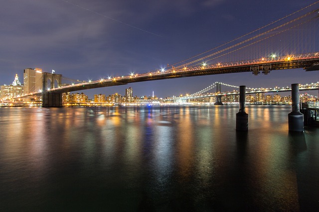 Free download brooklyn bridge night lights bridge free picture to be edited with GIMP free online image editor