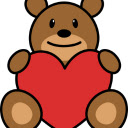Brown bear holding a heart  screen for extension Chrome web store in OffiDocs Chromium