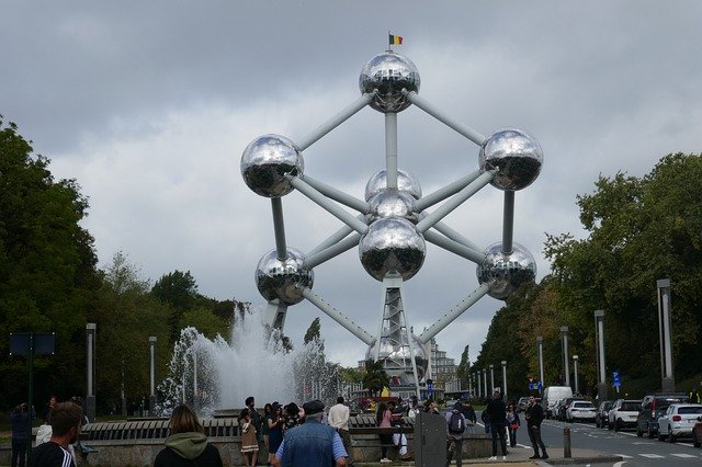 Free download Brussels Atomium Belgium Places Of -  free photo or picture to be edited with GIMP online image editor