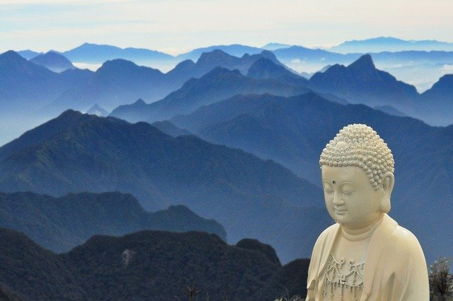 Free download buddha mountains blue statue free picture to be edited with GIMP free online image editor