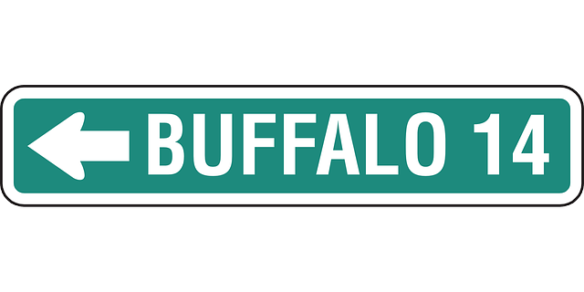 Free download Buffalo Ahead 14 Miles - Free vector graphic on Pixabay free illustration to be edited with GIMP free online image editor