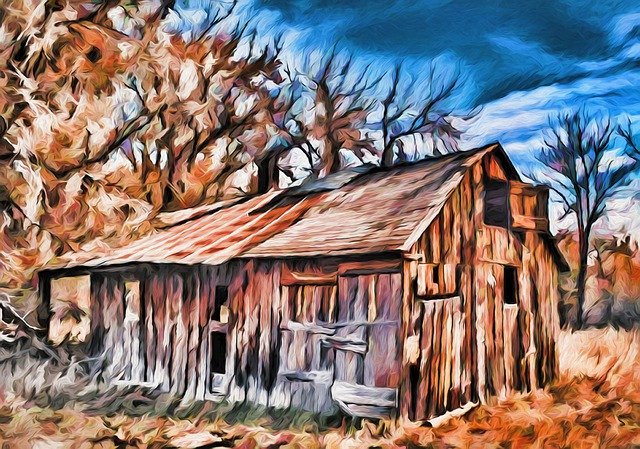 Free download Building Barn Rustic -  free illustration to be edited with GIMP free online image editor