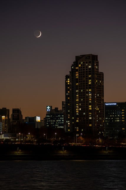 Free download buildings moon crescent night view free picture to be edited with GIMP free online image editor