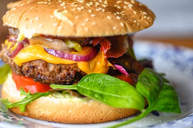 Scarica gratuitamente le verdure del pasto dell'hamburger cucinano immagini gratuite da modificare con l'editor di immagini online gratuito di GIMP
