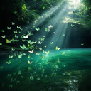 Butterflies flying over a lake Wallpaper  screen for extension Chrome web store in OffiDocs Chromium