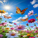 Butterflies in the flower garden Wallpaper  screen for extension Chrome web store in OffiDocs Chromium