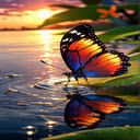 Butterfly on water wallpaper  screen for extension Chrome web store in OffiDocs Chromium