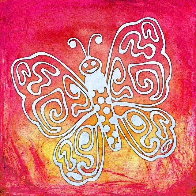 Free download Butterfly Pink White -  free illustration to be edited with GIMP free online image editor