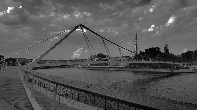 Free download b w bridge architecture free picture to be edited with GIMP free online image editor