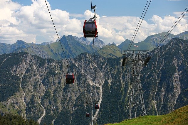 Free download Cable Car Mountains Clouds -  free photo or picture to be edited with GIMP online image editor
