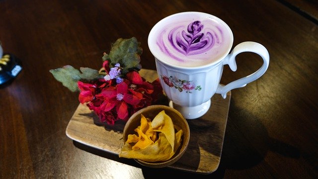 Free download Cafe Tea Purple -  free photo or picture to be edited with GIMP online image editor