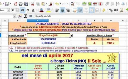 Download grátis Calcolatore Effemeridi Solari DOC, XLS ou modelo PPT grátis para ser editado com o LibreOffice online ou OpenOffice Desktop online