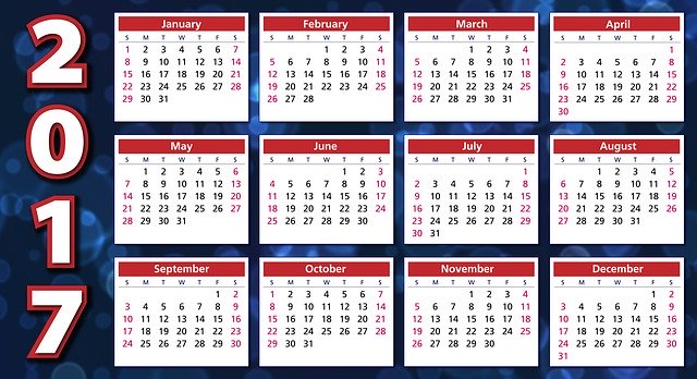 Free download Calendar 2017 Agenda -  free illustration to be edited with GIMP free online image editor