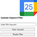 Calendar Keyword Filter  screen for extension Chrome web store in OffiDocs Chromium