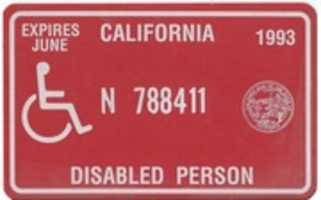 Free download California Disabled Person Placard for 1993 free photo or picture to be edited with GIMP online image editor