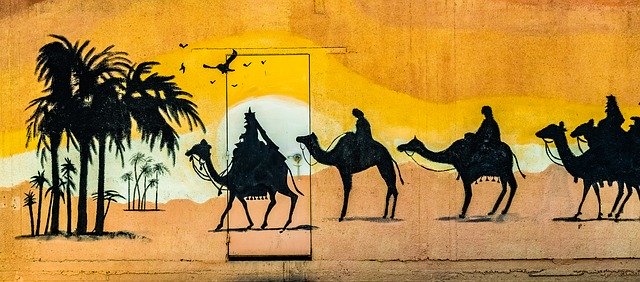 Kostenloser Download Camels Desert Caravan - kostenloses Foto oder Bild zur Bearbeitung mit GIMP Online-Bildbearbeitung