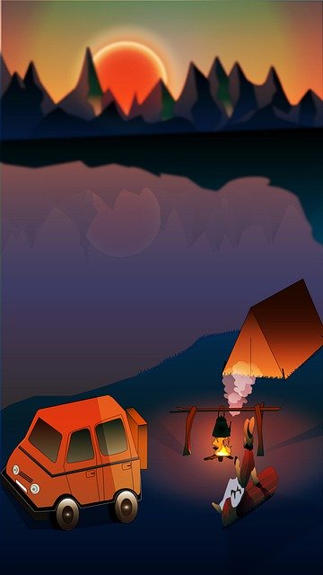 Free download Camp Solo Sunset -  free illustration to be edited with GIMP free online image editor