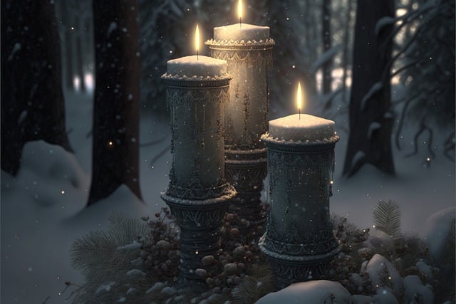 Free download candles nature winter snow night free picture to be edited with GIMP free online image editor