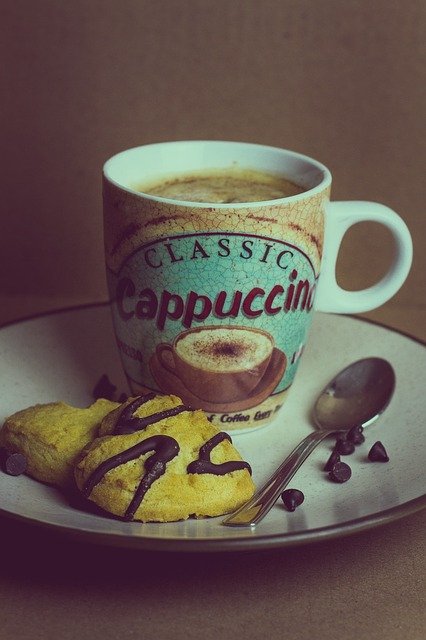 免费下载 Cappuccino Caffe Coffee Chocolate 免费照片模板，可使用 GIMP 在线图像编辑器进行编辑