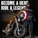 Captain America with Hardley Davidson  screen for extension Chrome web store in OffiDocs Chromium