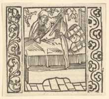 Free download Caring for the Dead, illustration from Speculum Passionis, 1507 free photo or picture to be edited with GIMP online image editor