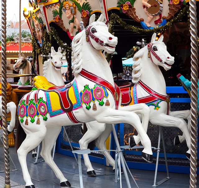 Free download carousel horses amusement park free picture to be edited with GIMP free online image editor